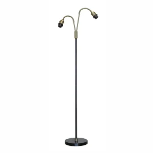 Retro golvlampa Kurtan 2, svart/ oxid