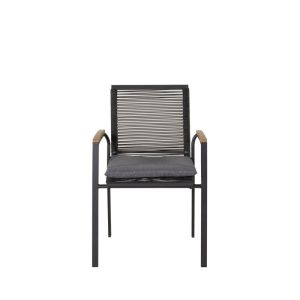 Matstol Utomhus – Venture Home Dallas 2-pack Svart/Natur inkl. dynor