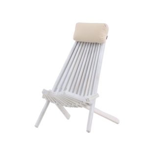 Loungestol Utomhus – Venture Home Asta Vit/Beige inkl. nackkudde