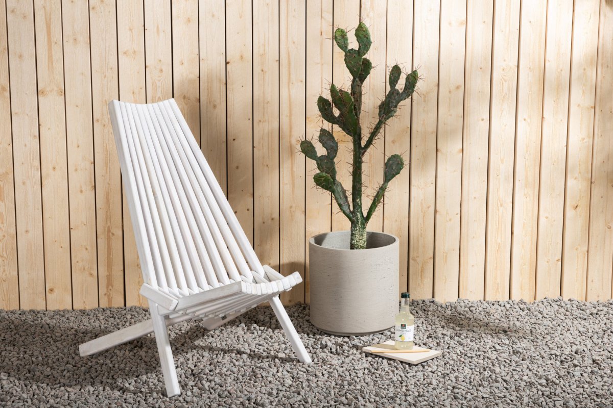 Loungestol Utomhus – Venture Home Asta Vit/Beige inkl. nackkudde - Bild 4