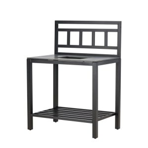 Utekök Modul – Venture Home Alicante Bänk med hål 90x60x128 Svart