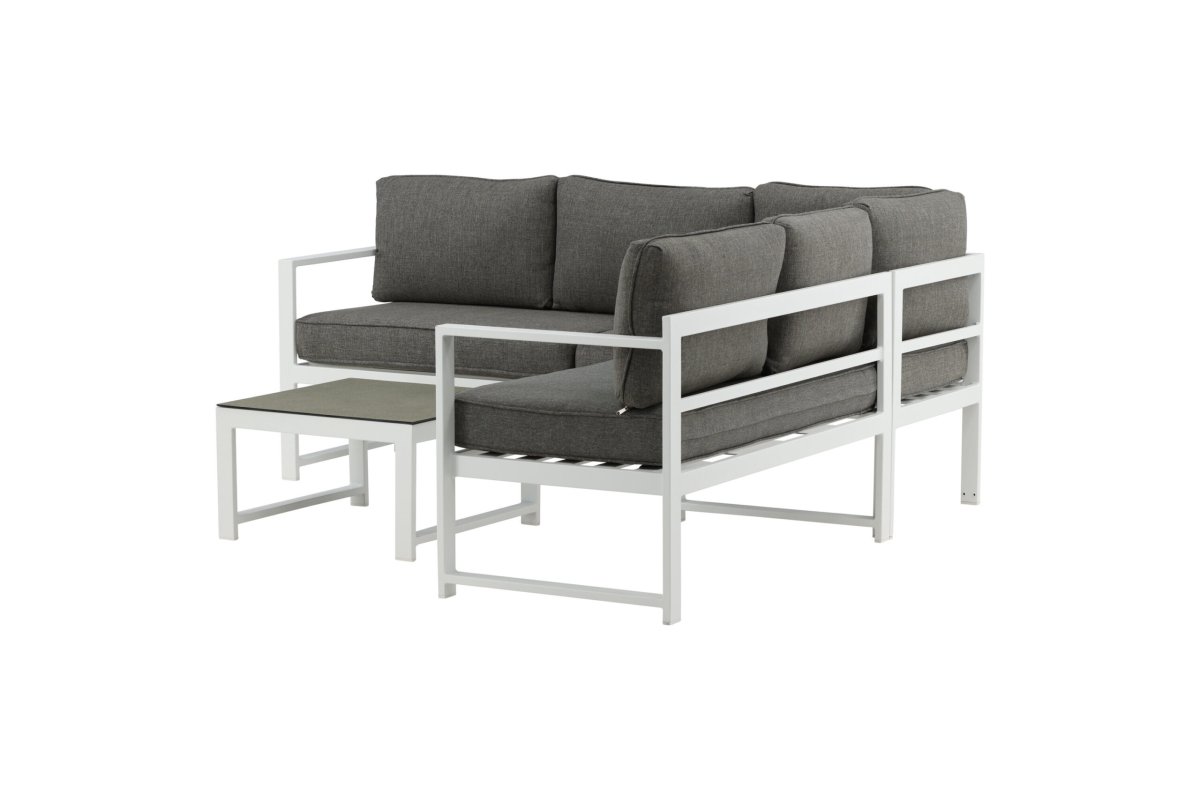 Loungegrupp Utomhus – Venture Home Salvador Hörnsoffa 4-sits + Soffbord Vit/Grå inkl. dynor - Bild 2