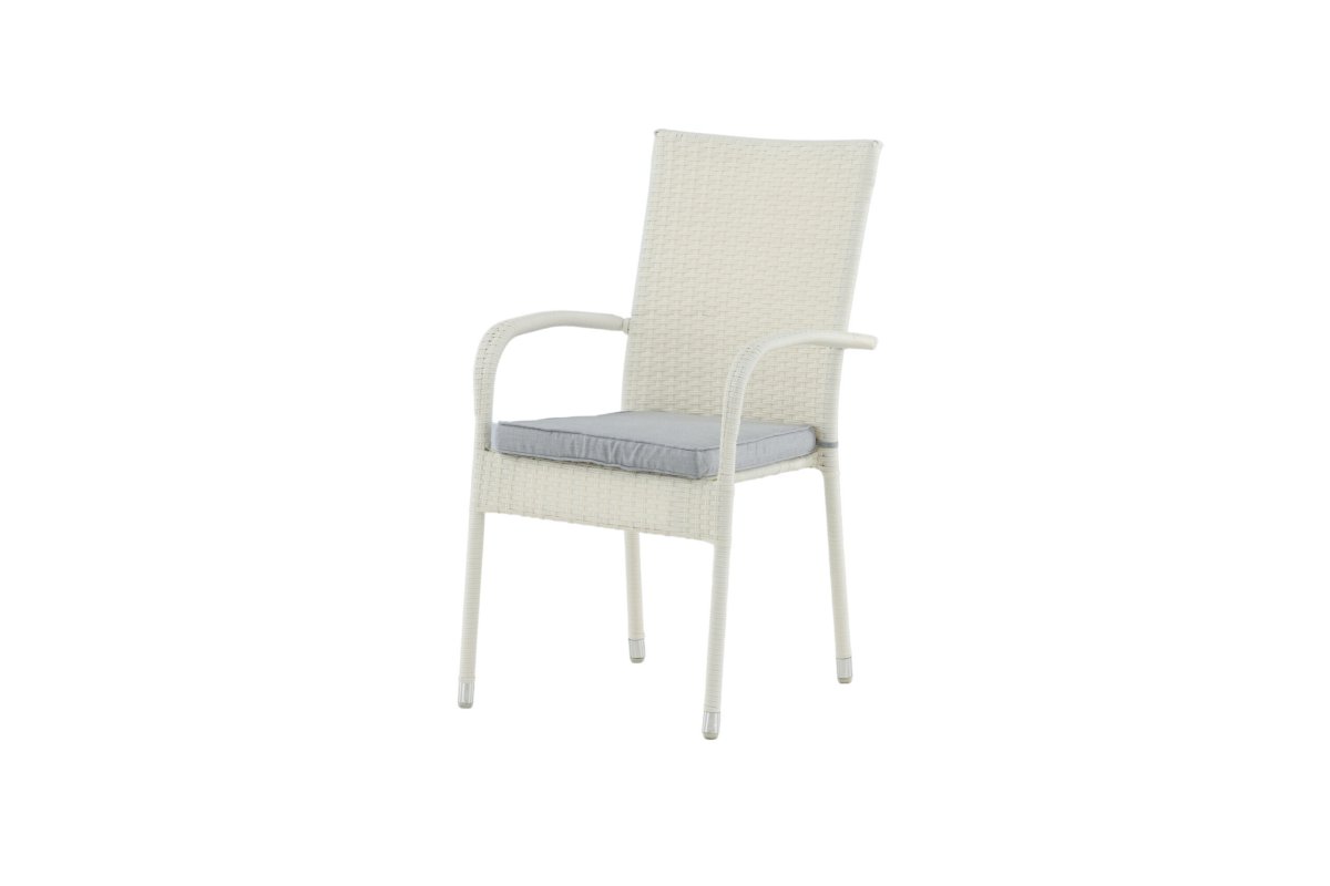 Matstol Utomhus – Venture Home Anna 2-pack Vit inkl. dynor
