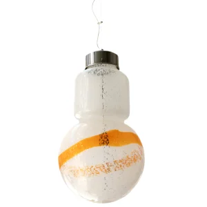 Vintage Murano Pendellampa Vit/Orange