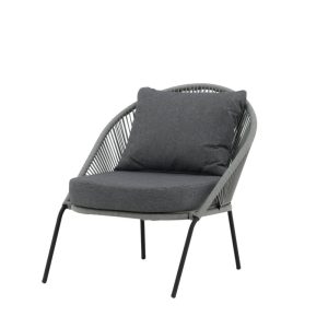 Loungefåtölj Utomhus – Venture Home Lindos 2-pack Grå/Svart inkl. dynor