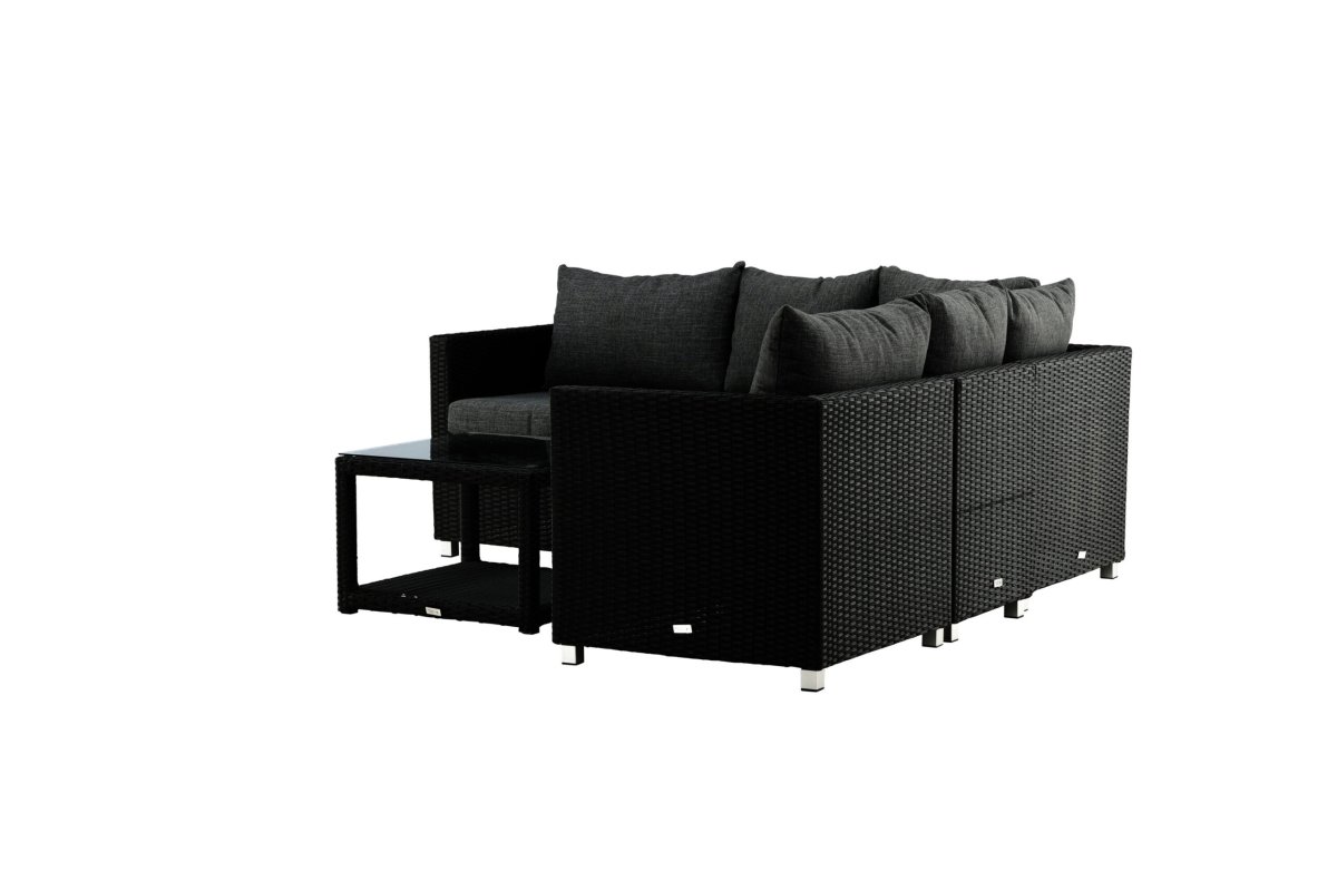 Loungegrupp Utomhus – Venture Home Vamos Hörnsoffa 5 Moduler + Soffbord Svart/Grå inkl. dynor - Bild 2