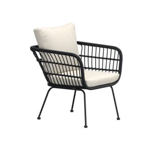 Matstol Utomhus – Venture Home Isola Svart/Beige inkl. dynor