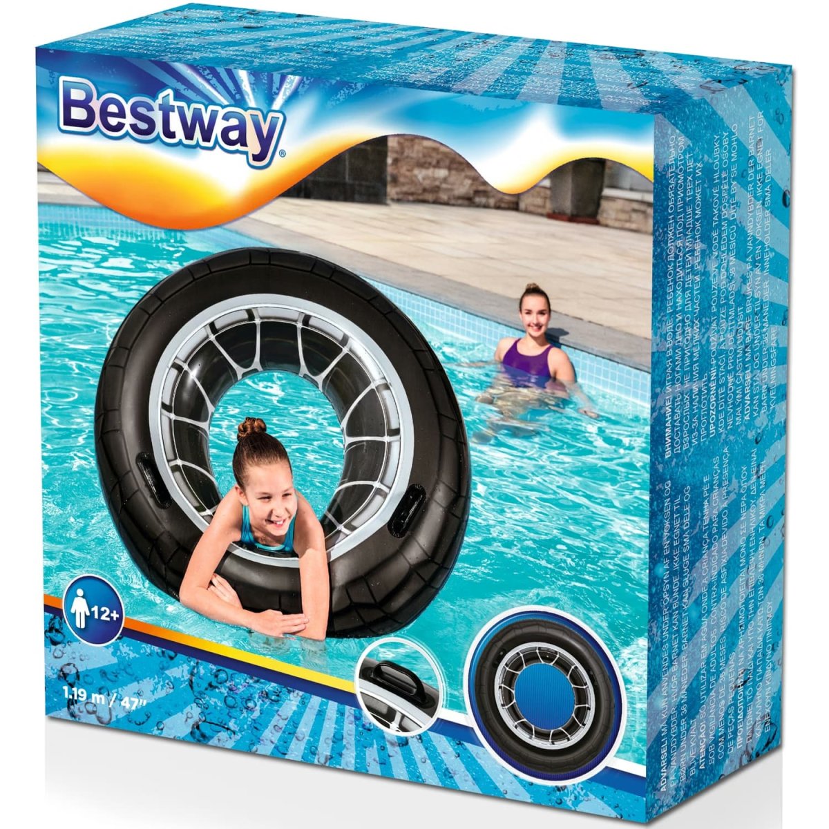 Badring Bestway Uppblåsbar Badleksak Däck 119 cm - Bild 6