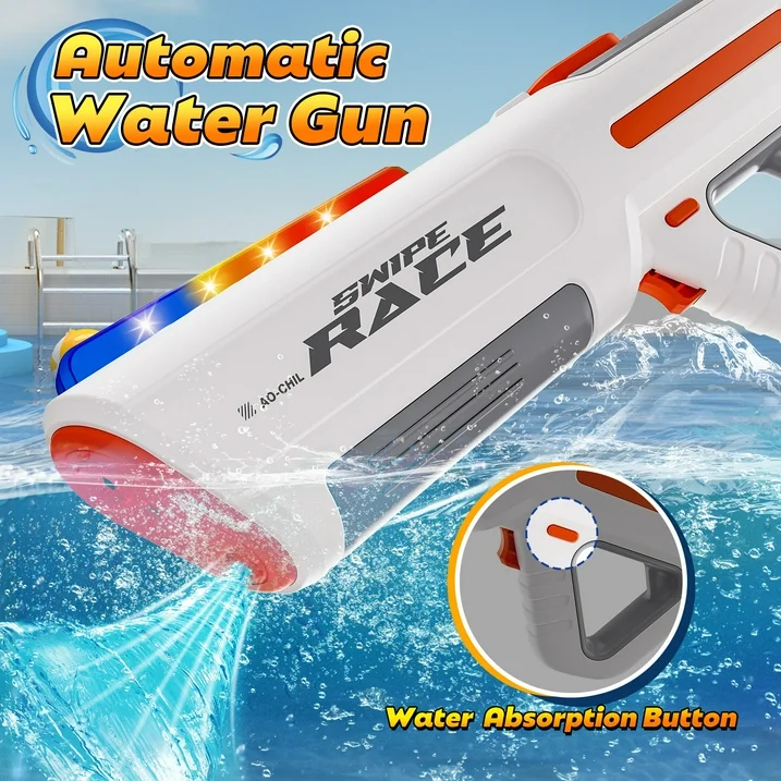 Elektrisk Vattenpistol LED – 43 cm Vit Vattenspruta - Bild 4