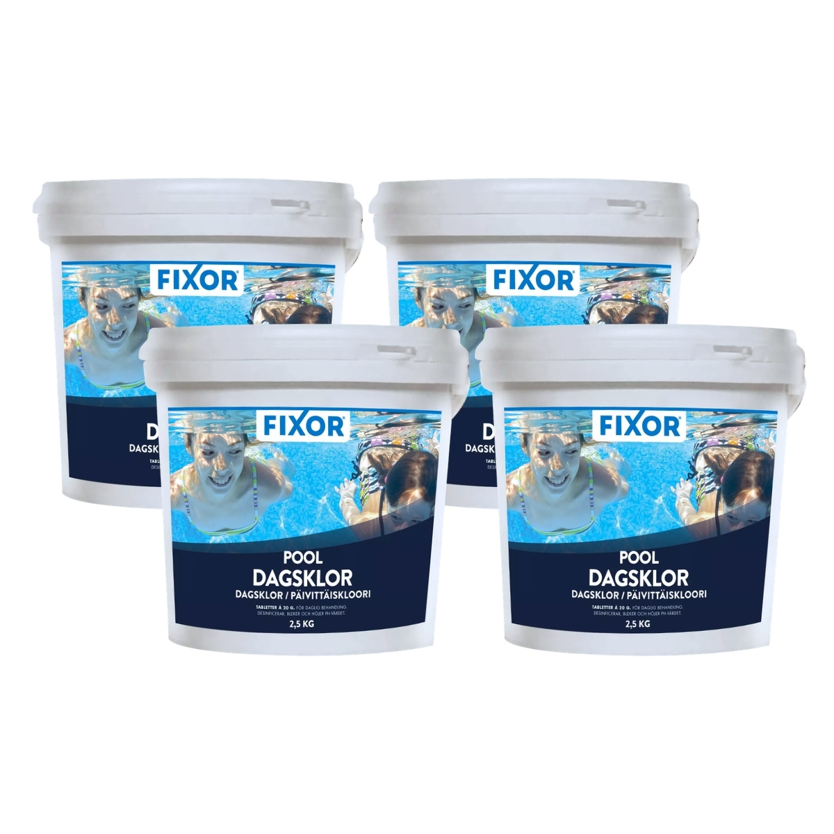 Klortabletter Pool Fixor by Nitor Dagsklor Tabs 20g, 2,5kg 4-pack - Bild 2