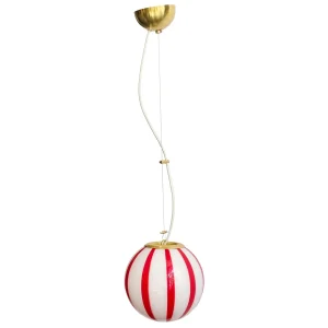 Murano Klotlampa Small Röd Stripe