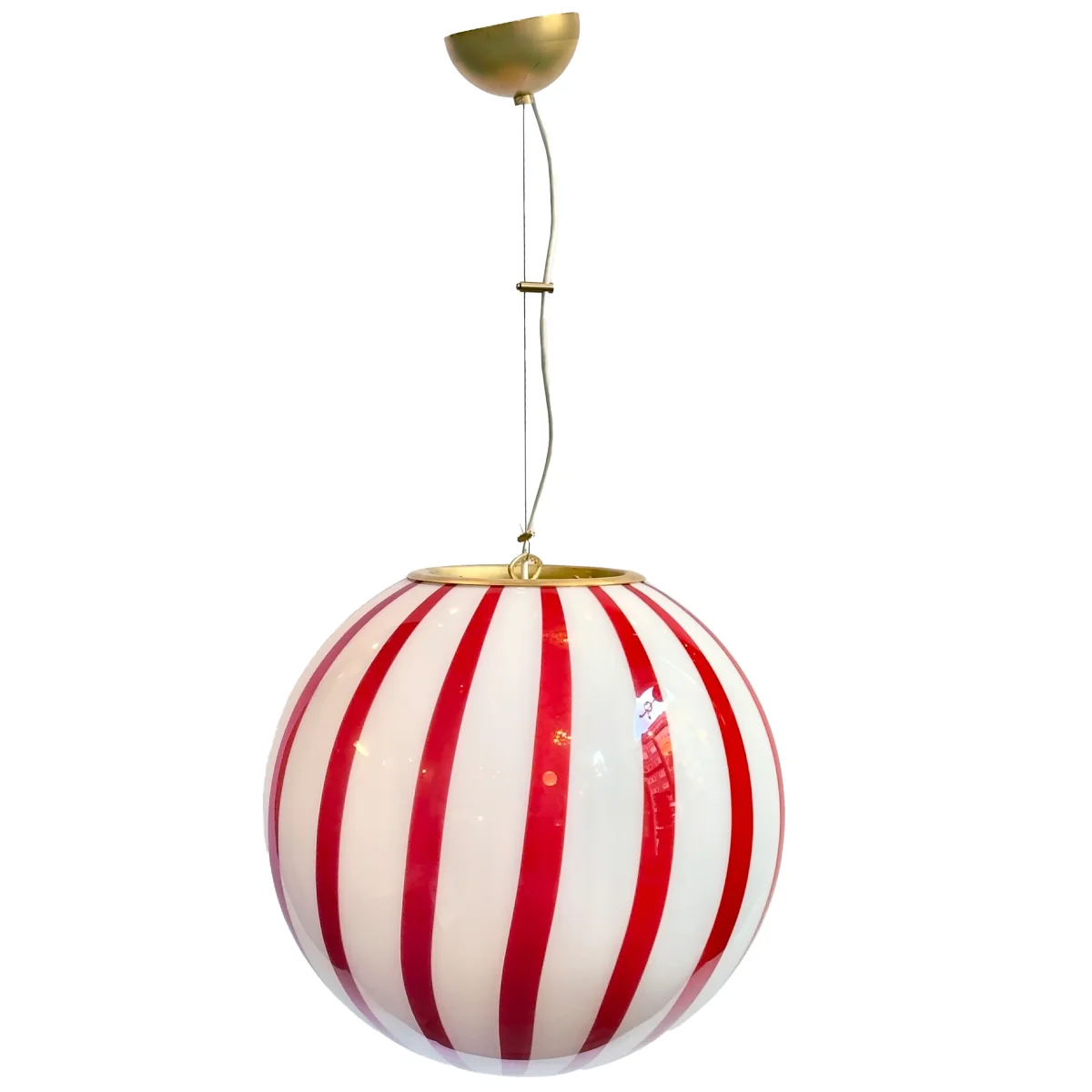 Murano Klotlampa Large Röd Stripe