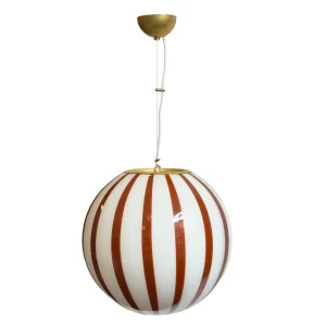 Murano Klotlampa Large Mörkröd Stripe
