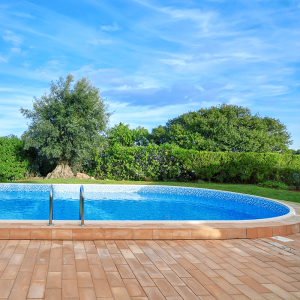 Stålväggspool Coralpool Oval 3.20 x 6.00m x 1.50m Carrara Liner