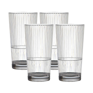 Ölglas Plast Stripe HB 40cl 4-pack