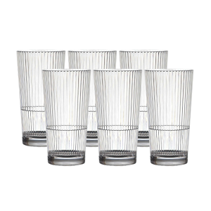 Ölglas Plast Stripe HB 40cl 6-pack