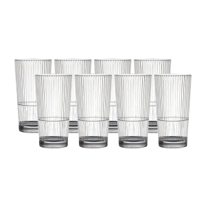 Ölglas Plast Stripe HB 40cl 8-pack