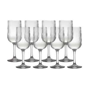 Vinglas Plast Stripe Vin 38cl 8-pack