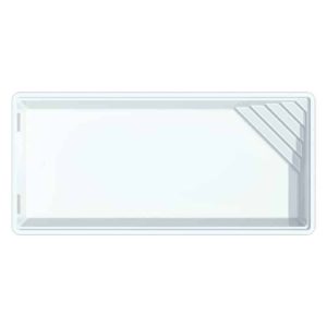 Glasfiberpool Polyfaser Athen Mått: 8,00 x 3,77 x 1,50 m