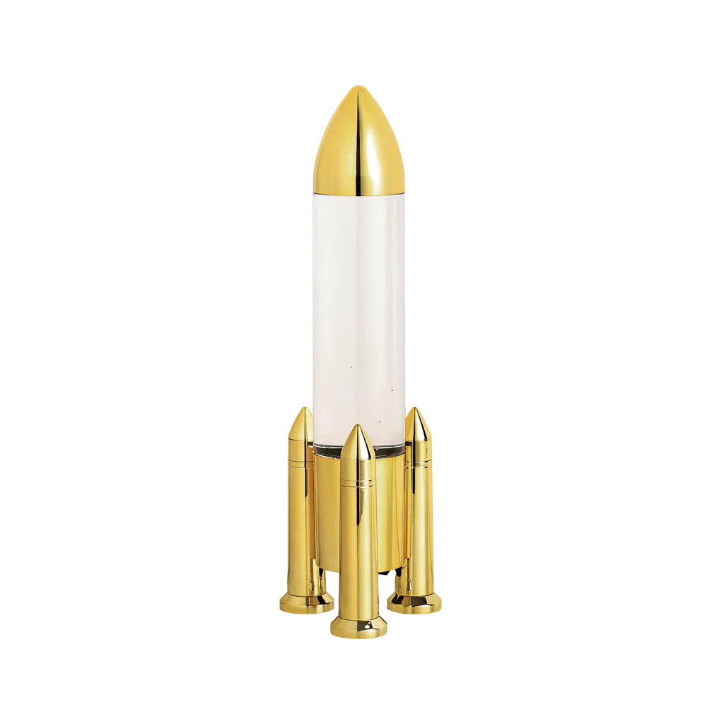 Glitterlampa Rymdraket Guld