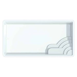 Glasfiberpool Polyfaser Mallorca Mått: 6,40 x 3,30 x 1,50 m
