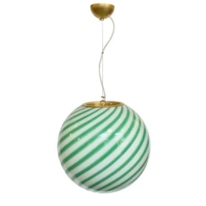 Murano Klotlampa Large Grön Swirl