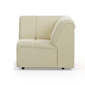 Wave couch: element corner, corduroy rib, hay